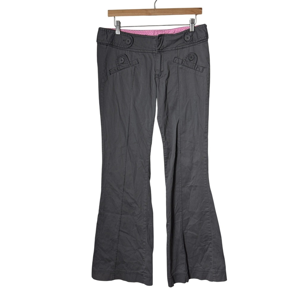 Vintage Charlotte Russe Y2K Gray Flare Leg Trousers Flared Pants Size 11